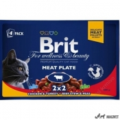 Brit Cat Multipack Felii de Carne 4x100g