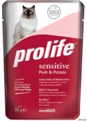 Prolife Cat Adult Sensitive Porc si Cartof Plic 85g